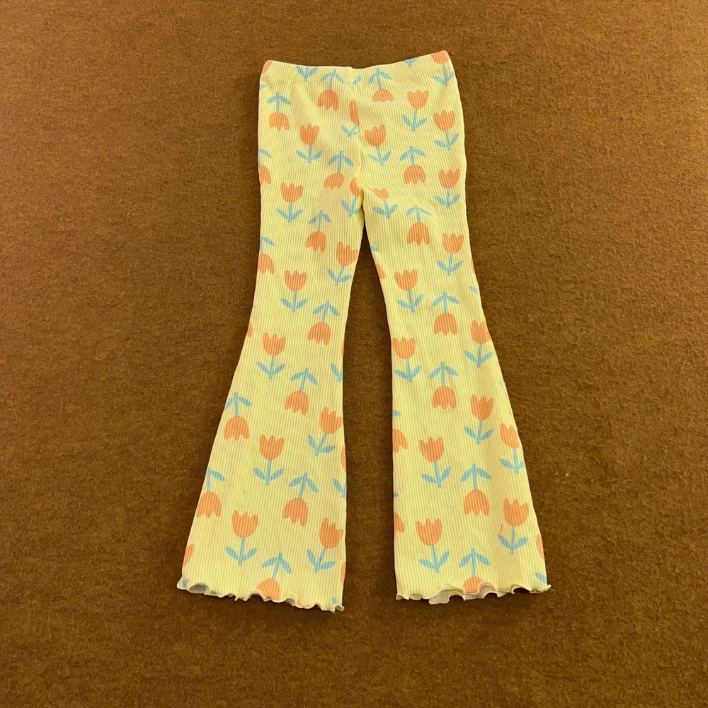 Old Navy Girls 6T Multi Checkered Floral Flare Legging Pants Lot NWT
